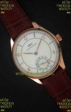 IWC Portuguese FA Jones Japanese Replica Watch in Rose Gold Casing