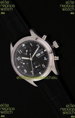 IWC Der Flieger Chronograph Swiss Replica Watch in Black