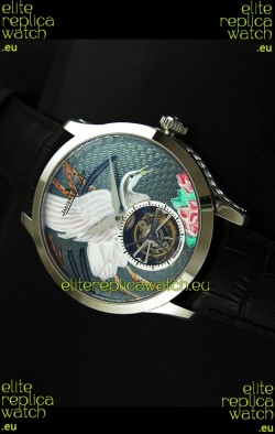 Jaeger LeCoultre Porcelain Crane Flying Tourbillon Watch - MIRROR REPLICA