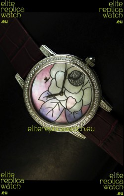 Jaeger LeCoultre Japanese Quartz Movement Ladies Watch - Brown Strap