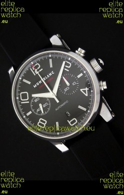Mont Blanc Meisterstuck Timewalker Swiss Watch in Black Dial