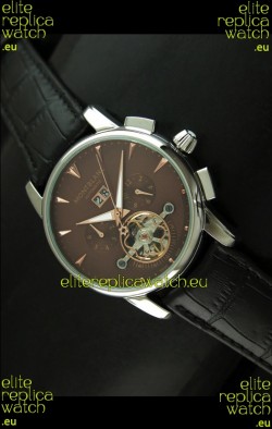 Mont Blanc Flying Tourbillon Japanese Replica Watch in Brown Dial
