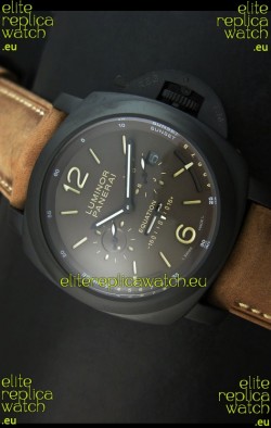 Panerai PAM365 L’Astronomo Luminor 1950 GMT Equation of Time Watch Brown Dial PVD