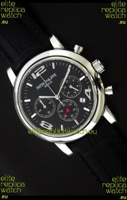 Patek Philippe Perpetual Calender Japanese Steel Watch in Black Dial