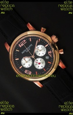 Patek Philippe Perpetual Calender Japanese Steel Watch in Rose Gold Casing