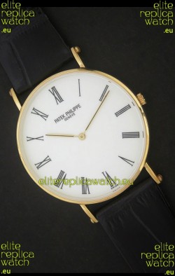 Patek Philippe Calatrava Japanese Quaartz Watch in White Dial