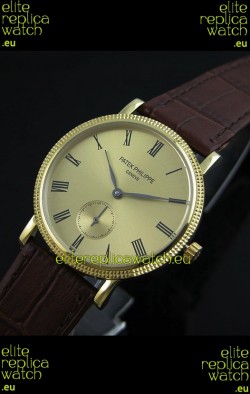 Patek Philippe Calatrava Japanese Mens Watch in Yellow Gold 