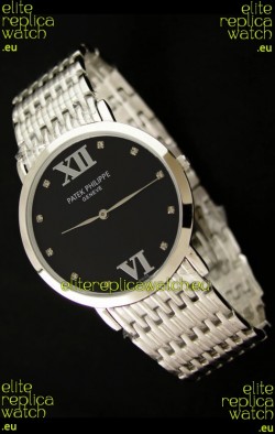 Patek Philippe Geneve Men Japanese Watch in Black Dial