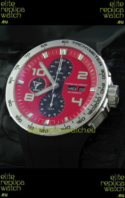 Porsche Design Flat Six P'6340 Swiss Chronograph Watch in Red Dial