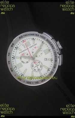 Porsche Design Flat Six P'6320 Japanese Watch in White Dial