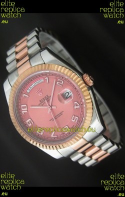 Rolex Oyster Perpetual Day Date II Japanese Replica Watch in Pink Dial