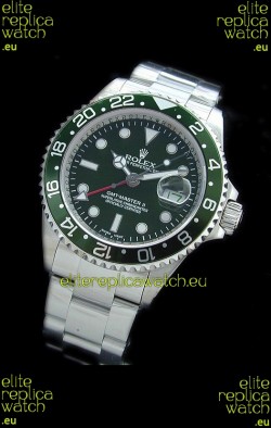Rolex GMT Master II Swiss Replica Steel Watch in Green Dial