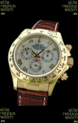 Rolex Daytona Cosmograph Swiss Replica Gold Watch in Roman Hour Markers