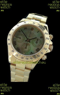 Rolex Daytona Cosmograph Swiss Replica Gold Watch in Color Mother of Pearl