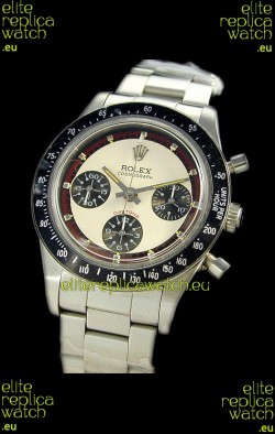 Rolex Daytona Paul Newman Edition Replica Steel Watch in White Dial
