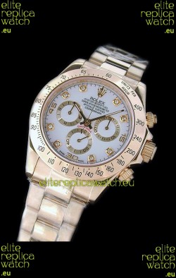 Rolex Daytona Cosmograph Swiss Replica Gold Watch in White Dial