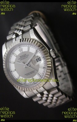 Rolex Datejust Oyster Perpetual Superlative ChronoMeter Replica Watch in White & Grey Dial