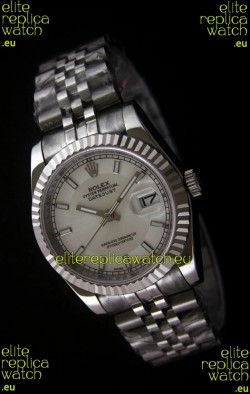Rolex Datejust Mens Japanese Replica Watch in White Dial