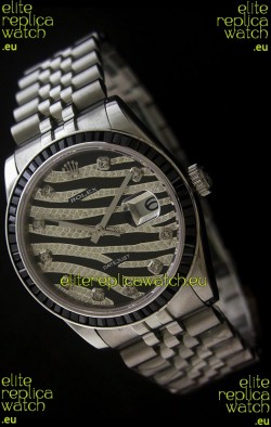 Rolex Datejust Mens Japanese Replica Watch in Leopard Dial