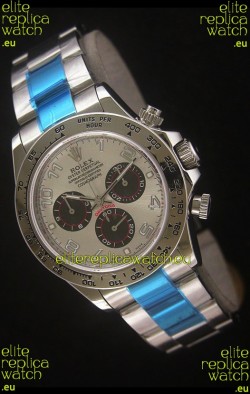 Rolex Daytona Cosmograph Swiss Replica Stainless Steel Watch in White Dial