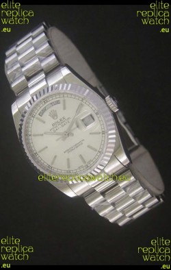 Rolex Day Date Just Japanese Replica Silver White Watch 