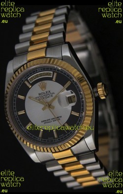 Rolex Day Date Just Japanese Replica Two Tone Gold Watch 