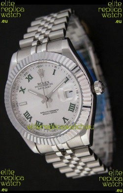 Rolex DateJust Japanese Replica Watch in Green Roman Hour Markers