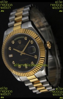 Rolex Datejust Japanese Replica Two Tone Yellow Gold Watch 