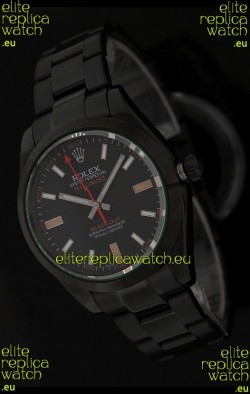 Rolex White Milgauss Black-Out Swiss Replica Watch in Orange Markers