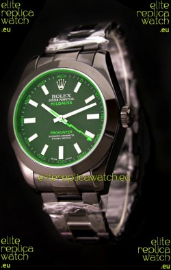 Rolex Milguass Prohunter Swiss PVD Watch in Green Dial
