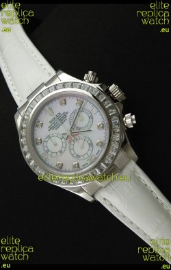 Rolex Oyster Perpetual Cosmograph Daytona Swiss Replica Watch in White Strap