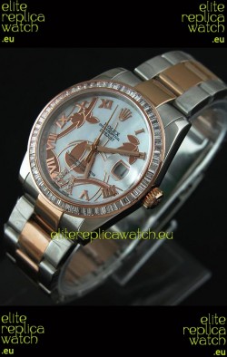 Rolex Oyster Perpetual Date Just Lady Two Tone Rose Gold Watch