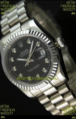 Rolex Replica Datejust Mens Japanese Watch in Black Dial - 41MM