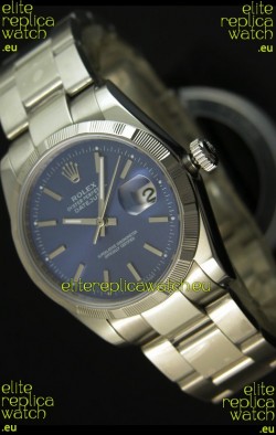 Rolex Replica Datejust Swiss Watch in Blue Dial with Stick Markers