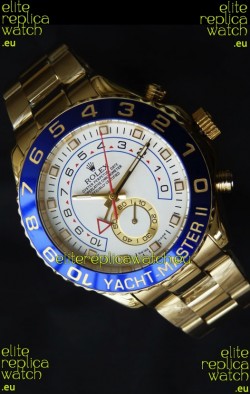 Rolex Replica Yachtmaster II Swiss Watch Yellow Gold - 1:1 Mirror Replica Watch
