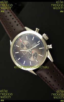 Tag Heuer Carrera Quartz Japanese Replica Watch in Brown Strap