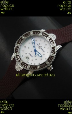 Ulysse Nardin Lady Diver White Starry Night Swiss Automatic Watch in Brown Strap