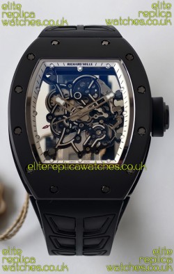 Richard Mille RM055 FREE SPRUNG MVMNT Black Ceramic White Inner Bezel Super Clone Watch 