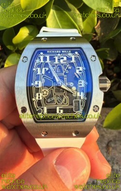 Richard Mille RM67-01 Titanium Extra-Flat White Strap Super Clone Watch 