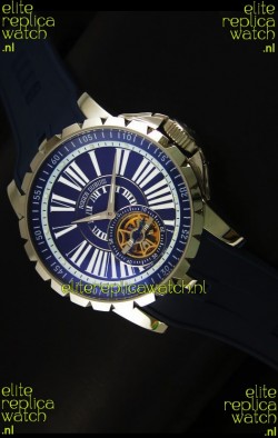 Roger Dubuis Excalibur Tourbillon Watch Japanese Movement - Blue Dial