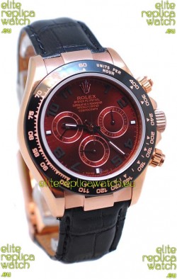 Rolex Daytona Chronograph MonoBloc Cerachrom Bezel Swiss Replica Rose Gold Plated Watch