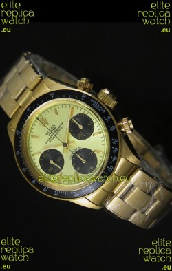 Rolex Daytona 6265 Cosmograph Metallic Gilt Dial in Gold Case
