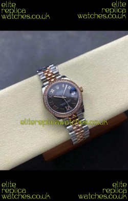 Rolex Super Clone Datejust 31MM Black Dial Rose Gold Super Clone Watch 