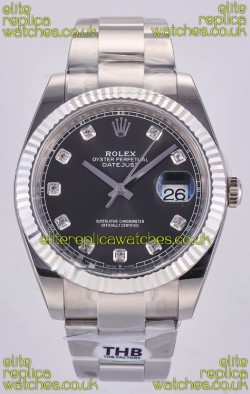 Datejust Super Clone 126334 Grey Diamonds Dial 41MM FREE SPRUNG MVMNT 3235 Watch 