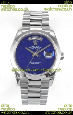 Rolex Day Date Stainless Steel Blue Lapis Dial 36MM Swiss Replica Watch 