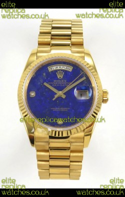 Rolex Day Date Yellow Gold Blue Lapis Dial 36MM Swiss Replica Watch 