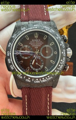 Rolex Daytona DiW Black Carbon Fiber Brown Dial Super Clone Watch 
