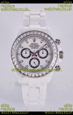 Rolex Daytona AET White Ceramic White Dial 4130 Movment Super Clone Watch 