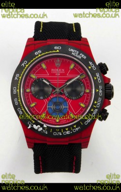 Rolex Daytona DiW Iron Man Red Carbon Super Clone Watch 