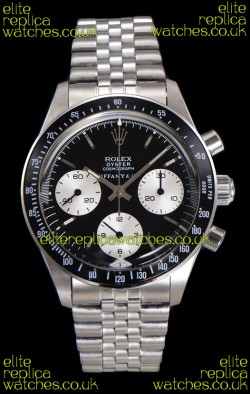 Rolex Daytona Paul Newman 37MM Tiffany & Co Black Dial Manual Wind Super Clone Watch 